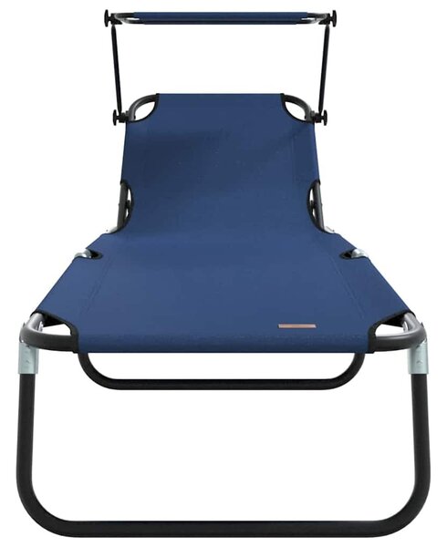 VidaXL Összecsukható nyugágy párnával Kék 56 x 190 x 81cm szövet