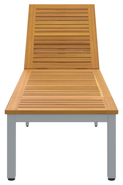 Nyugágy Szürke 200x55x35 cm Tömör Akáciából