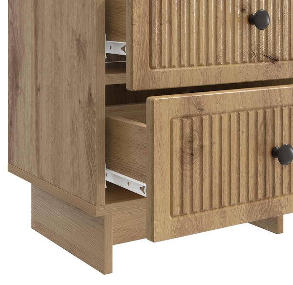 VidaXL Éjjeliszekrény fiókkal 2 pcs Kézműves Tölgy 43 x 34,5 x 47,5 cm
