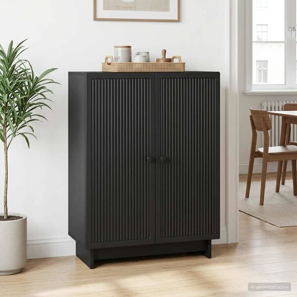 VidaXL Széf Fekete 66 x 34,5 x 90 cm Szerelt Fa