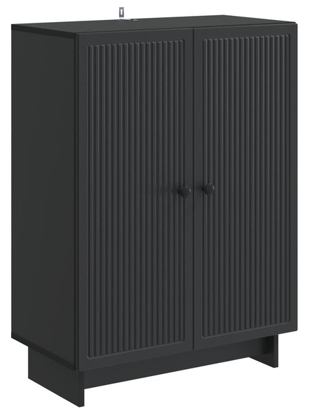 VidaXL Széf Fekete 66 x 34,5 x 90 cm Szerelt Fa
