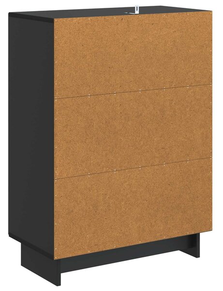 VidaXL Széf Fekete 66 x 34,5 x 90 cm Szerelt Fa