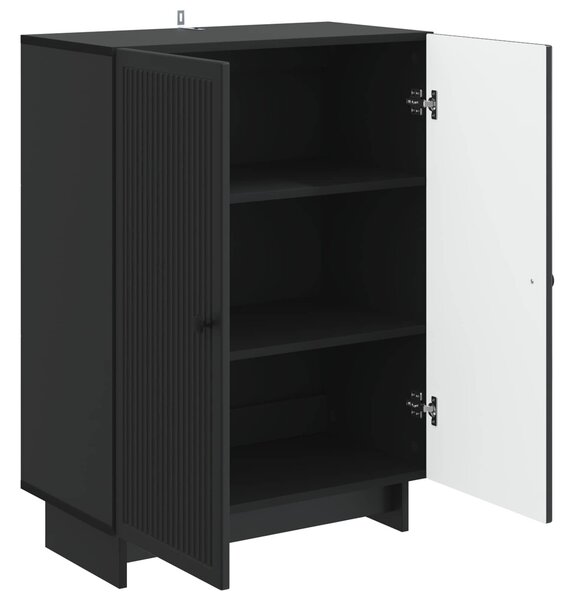 VidaXL Széf Fekete 66 x 34,5 x 90 cm Szerelt Fa