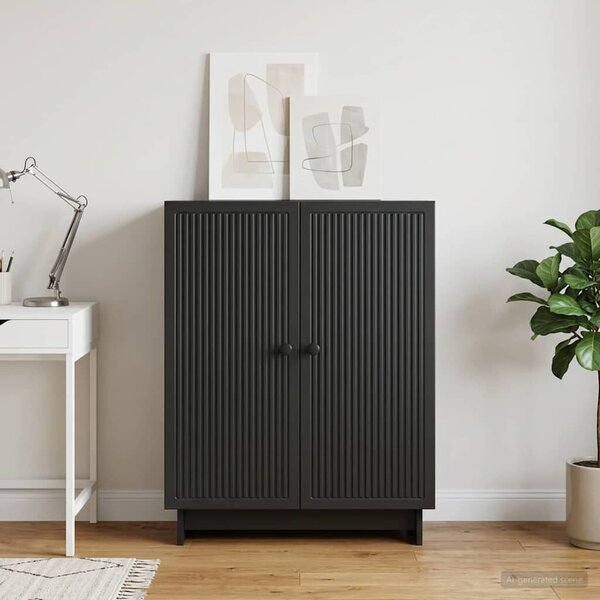 VidaXL Széf Fekete 66 x 34,5 x 90 cm Szerelt Fa