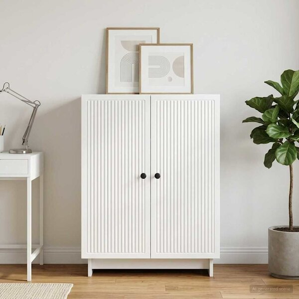 VidaXL Széf Magasfényű Fehér 66 x 34,5 x 90 cm Szerelt Fa