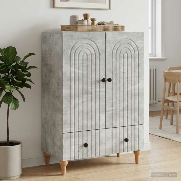 VidaXL Széf Betonszürke 66 x 34,5 x 95 cm Szerelt Fa