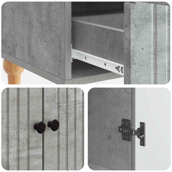 VidaXL Széf Betonszürke 66 x 34,5 x 95 cm Szerelt Fa