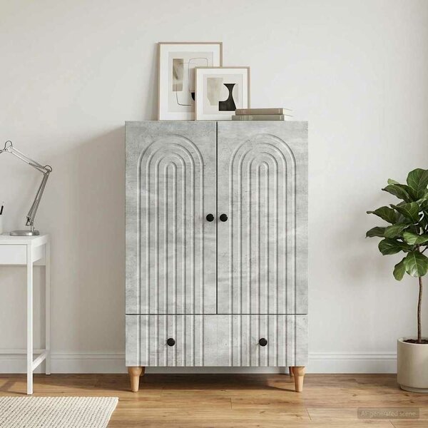 VidaXL Széf Betonszürke 66 x 34,5 x 95 cm Szerelt Fa