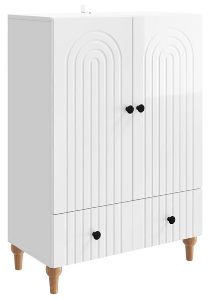 VidaXL Széf Magasfényű Fehér 66 x 34,5 x 95 cm Szerelt Fa