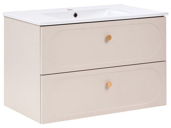Fürdőszobai faliszekrény mosdóval TARUMIR 80 cm Bézs