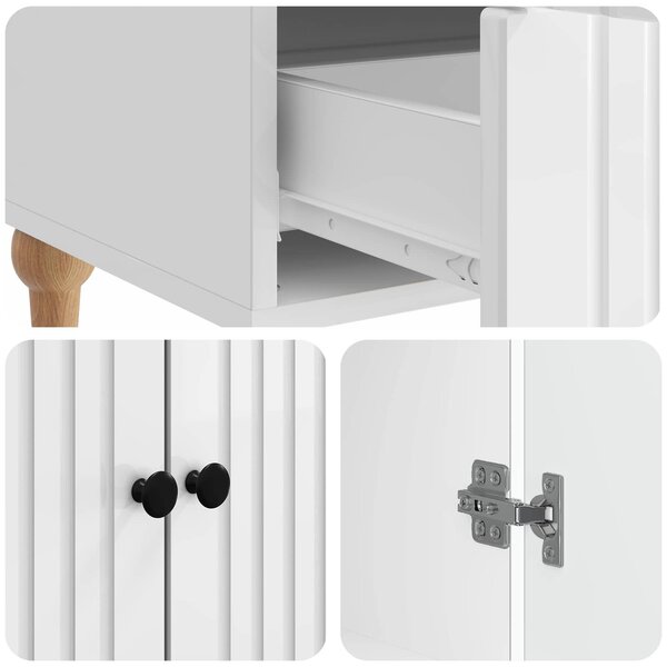 VidaXL Széf Magasfényű Fehér 66 x 34,5 x 95 cm Szerelt Fa