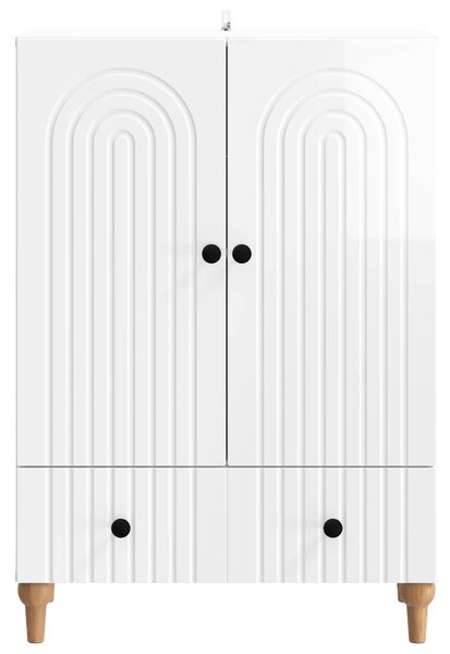 VidaXL Széf Magasfényű Fehér 66 x 34,5 x 95 cm Szerelt Fa