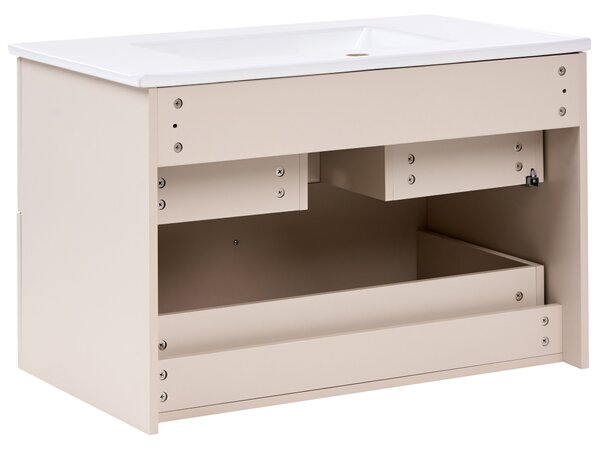 Fürdőszobai faliszekrény mosdóval TARUMIR 80 cm Bézs