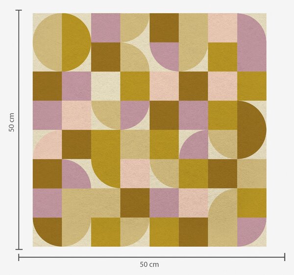 Tapéta Moduláris geometria rózsaszín és mustár árnyalatokban, Absztrakt tapétá, a00770v1 : Uwalls.hu