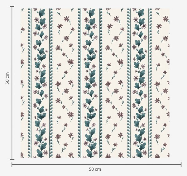 Tapéta Kék-barna árnyalatú függőleges virágos csíkok, Virágok és növények tapétá, a00811 : Uwalls.hu