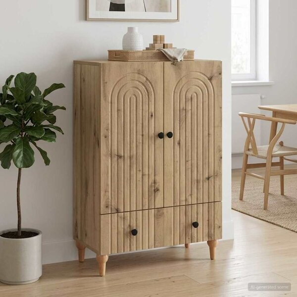 VidaXL Széf Kézműves Tölgy 66 x 34,5 x 95 cm Szerelt Fa