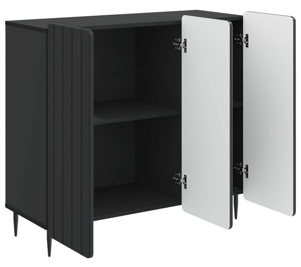 VidaXL Széf Fekete 89 x 34,5 x 82 cm Szerelt Fa