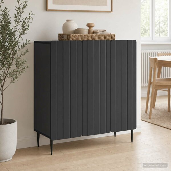 VidaXL Széf Fekete 89 x 34,5 x 82 cm Szerelt Fa