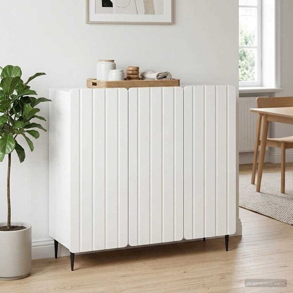 VidaXL Széf Magasfényű Fehér 89 x 34,5 x 82 cm Szerelt Fa