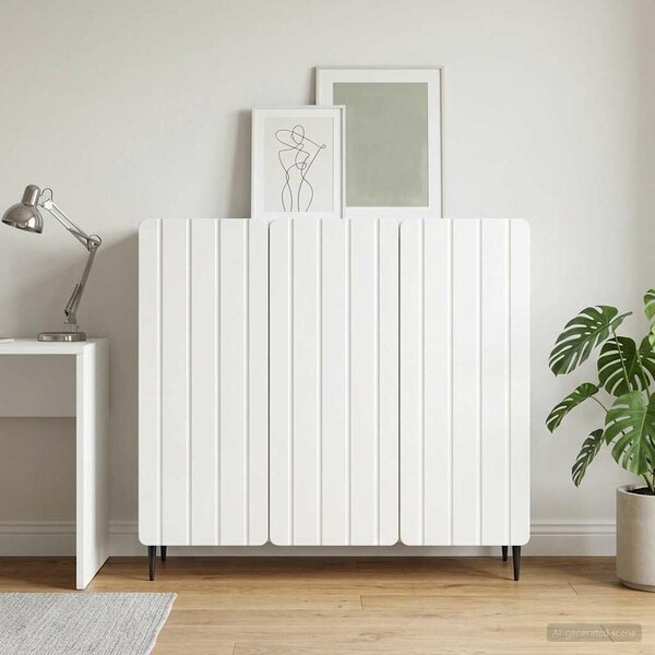 VidaXL Széf Magasfényű Fehér 89 x 34,5 x 82 cm Szerelt Fa