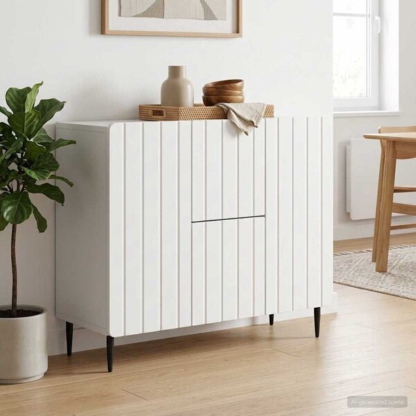 VidaXL Széf Fehér 89 x 34,5 x 62 cm Szerelt Fa