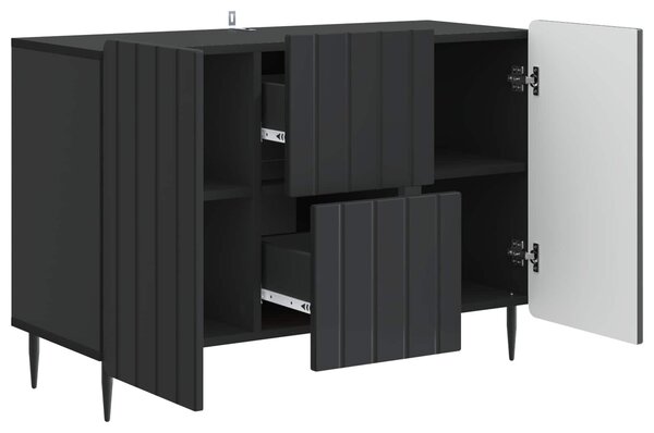 VidaXL Széf fiókkal Fekete 89 x 34,5 x 62 cm Szerelt Fa