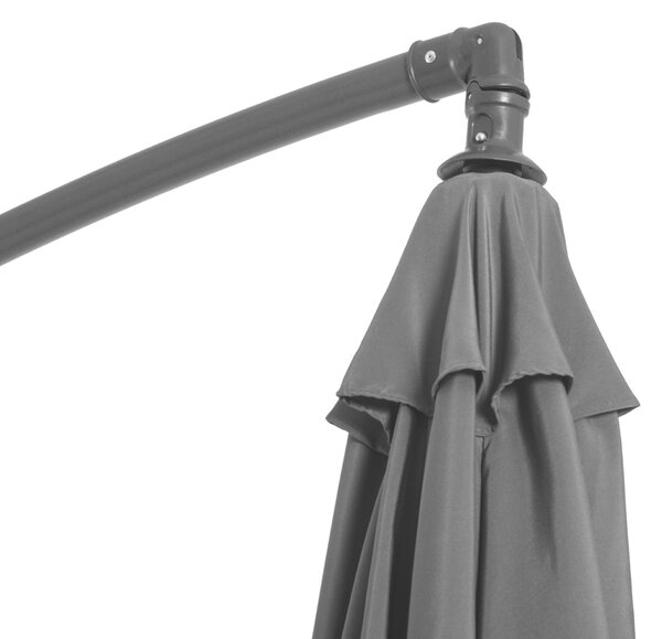 Outsunny Kültéri Napernyő Acélszerkezettel és UV-álló Poliészterrel Φ300x250cm Szürke