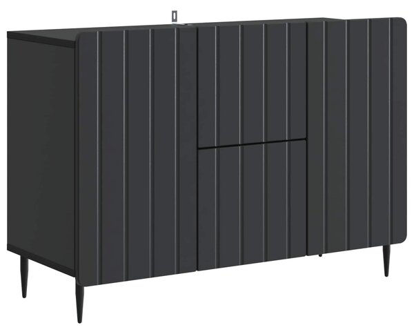 VidaXL Széf fiókkal Fekete 89 x 34,5 x 62 cm Szerelt Fa