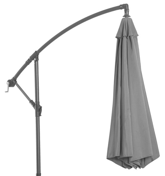 Outsunny Kültéri Napernyő Acélszerkezettel és UV-álló Poliészterrel Φ300x250cm Szürke