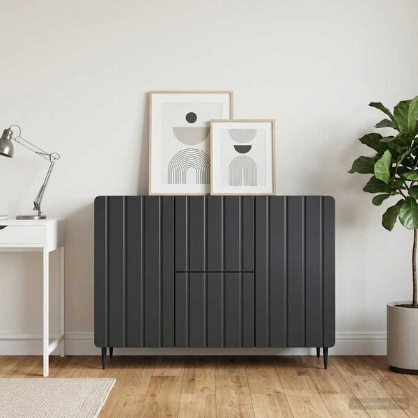 VidaXL Széf fiókkal Fekete 89 x 34,5 x 62 cm Szerelt Fa