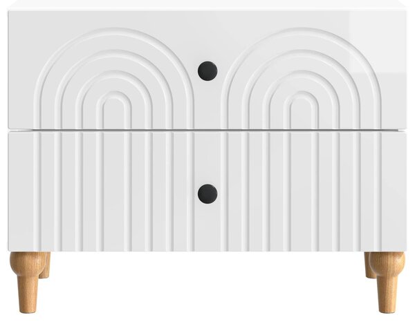 VidaXL Éjjeliszekrény Magasfényű Fehér 62 x 34,5 x 48 cm Szerelt Fa