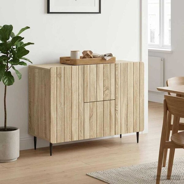 VidaXL Széf fiókkal Sonoma Tölgy 89 x 34,5 x 62 cm Szerelt Fa