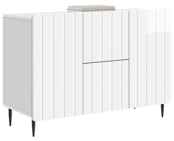 VidaXL Széf fiókkal Magasfényű Fehér 89 x 34,5 x 62 cm Szerelt Fa
