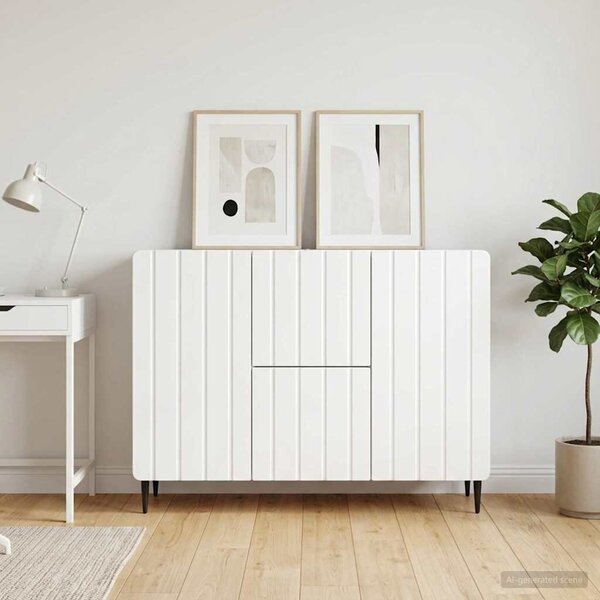 VidaXL Széf fiókkal Magasfényű Fehér 89 x 34,5 x 62 cm Szerelt Fa