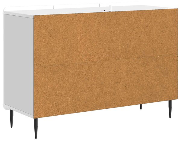 VidaXL Széf fiókkal Magasfényű Fehér 89 x 34,5 x 62 cm Szerelt Fa