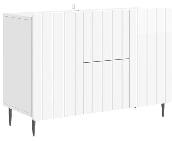 VidaXL Széf fiókkal Magasfényű Fehér 89 x 34,5 x 62 cm Szerelt Fa