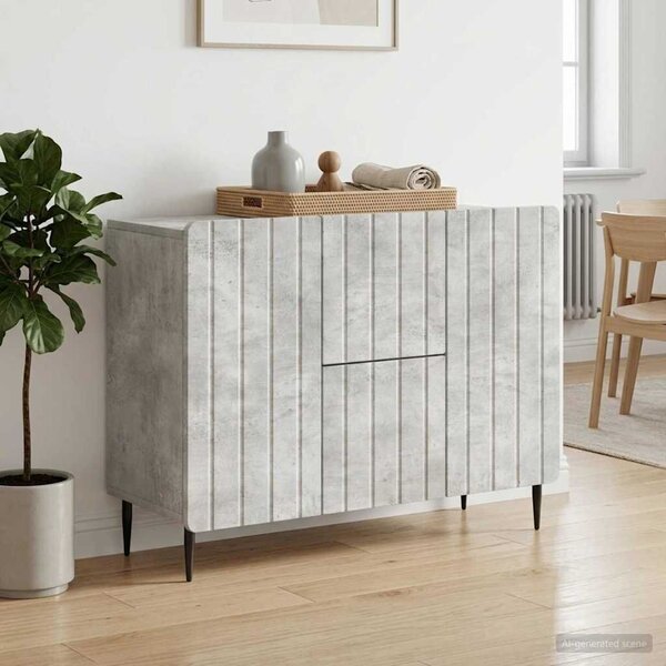VidaXL Széf fiókkal Betonszürke 89 x 34,5 x 62 cm Szerelt Fa