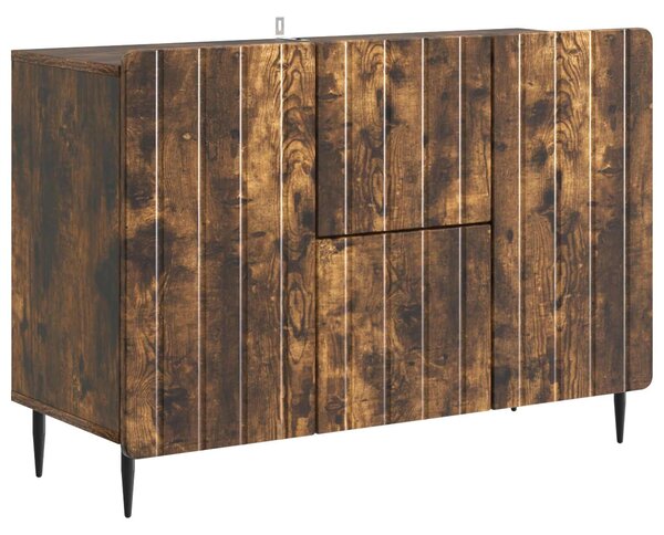VidaXL Széf fiókkal Füstös Tölgy 89 x 34,5 x 62 cm Szerelt Fa