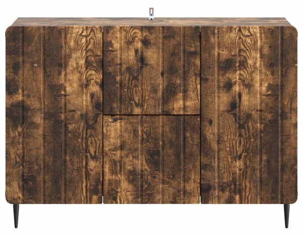 VidaXL Széf fiókkal Füstös Tölgy 89 x 34,5 x 62 cm Szerelt Fa