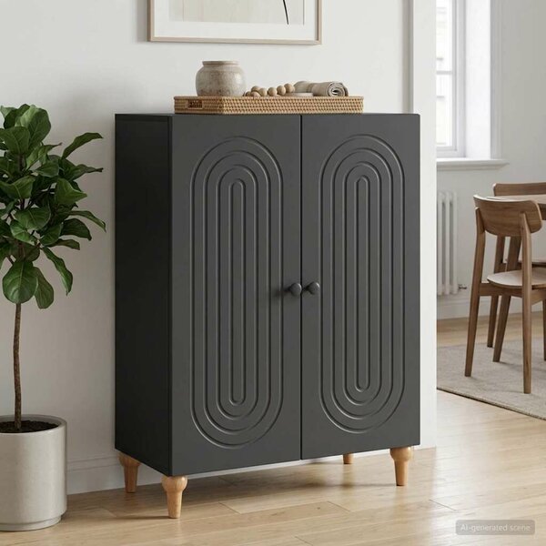 VidaXL Széf Fekete 66 x 34,5 x 90 cm Szerelt Fa