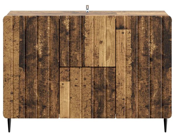 VidaXL Széf fiókkal Antik Fa 89 x 34,5 x 62 cm Szerelt Fa