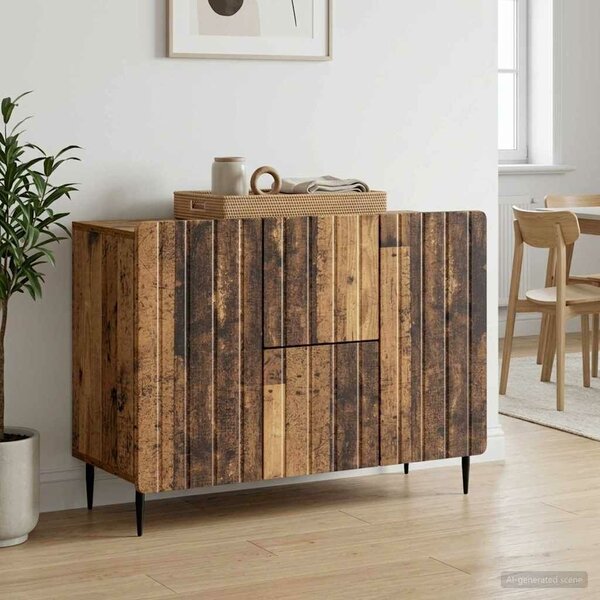 VidaXL Széf fiókkal Antik Fa 89 x 34,5 x 62 cm Szerelt Fa