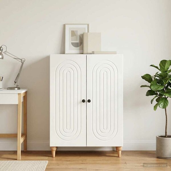 VidaXL Széf Magasfényű Fehér 66 x 34,5 x 90 cm Szerelt Fa