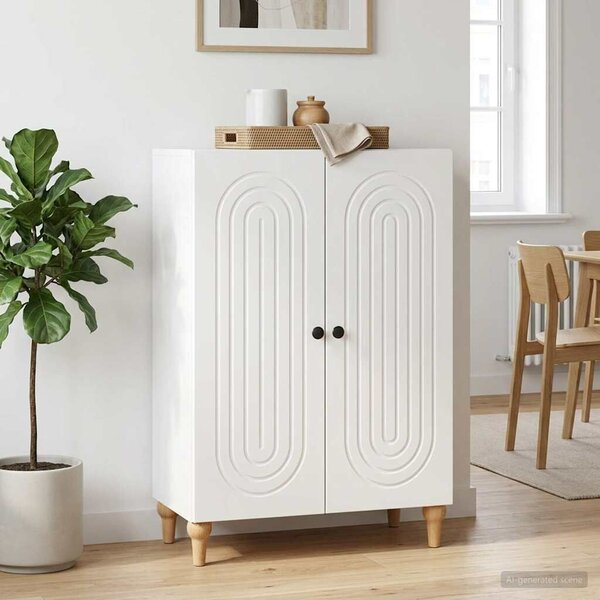 VidaXL Széf Magasfényű Fehér 66 x 34,5 x 90 cm Szerelt Fa