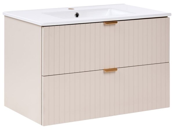Fürdőszobai faliszekrény mosdóval TOTORANI 80 cm Bézs