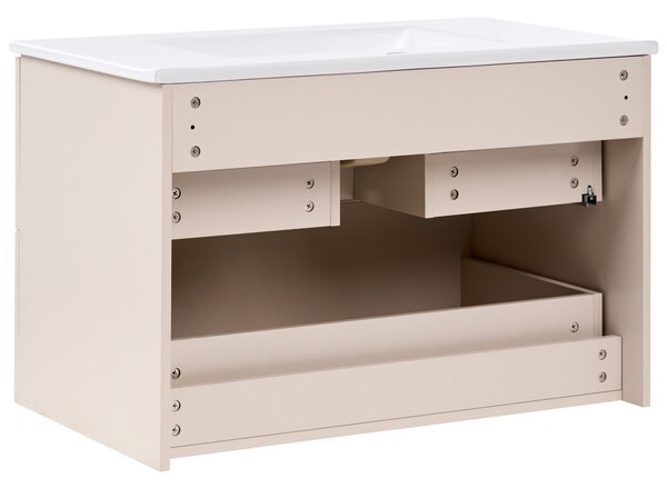 Fürdőszobai faliszekrény mosdóval TOTORANI 80 cm Bézs