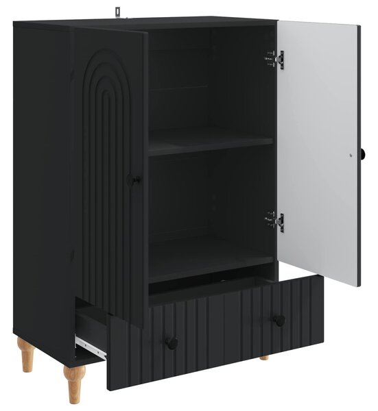 VidaXL Széf Fekete 66 x 34,5 x 95 cm Szerelt Fa