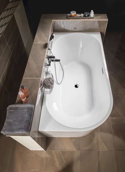 Aqualine Aqualine, TIBERA R álló sarokkád 170x80cm, fehér, E1015