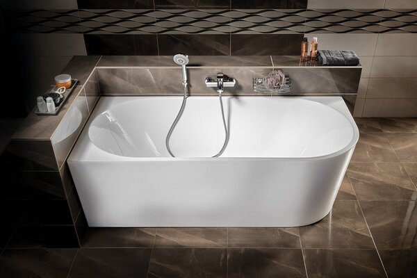 Aqualine Aqualine, TIBERA L sarok állókád 170x80cm, fehér, E1026