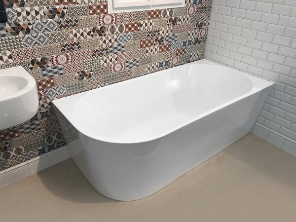 Aqualine Aqualine, TIBERA R álló sarokkád 170x80cm, fehér, E1015